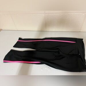 Black Get A Grip Pants with Pink Stripes